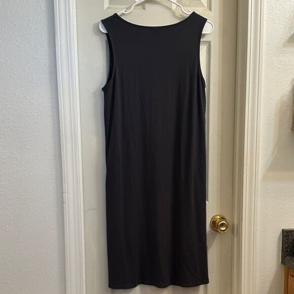 J Jill Stretch Jersey Knit Midi Dress Sleeveless Size Medium Gray Minimalist - Picture 6 of 10